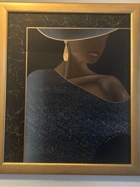 Elegant Woman Portrait with Gold Accents